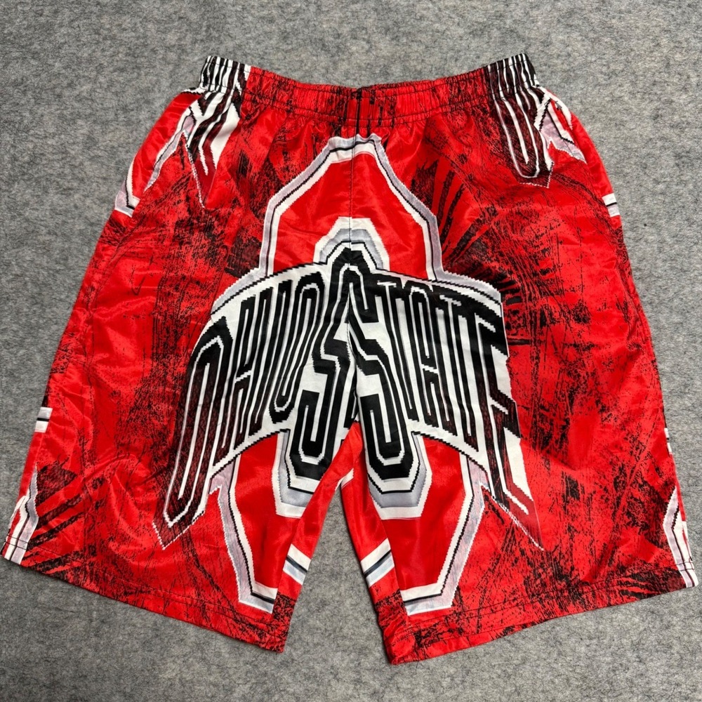 Ohio State Buckeyes Mens Red Graphic Swim Trunks Mesh Liner Size S Small